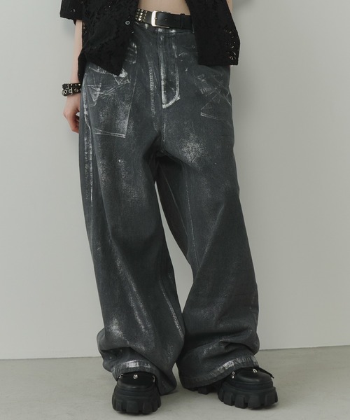 「AIVER」 デニムパンツ MEDIUM ホワイト メンズの画像
