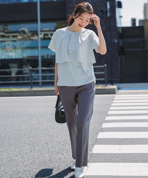 パンツ エアリーストレッチ テーパードパンツ レディースの画像