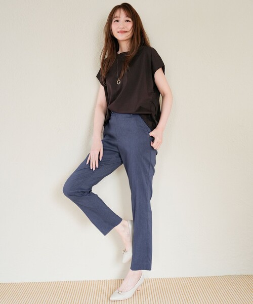 パンツ エアリーストレッチ テーパードパンツ レディースの画像