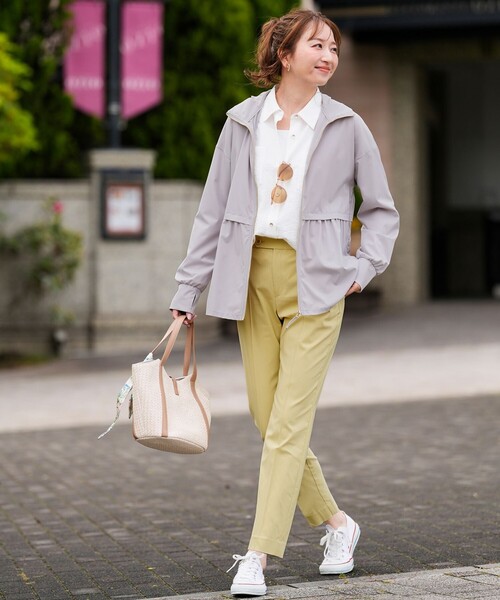 パンツ エアリーストレッチ テーパードパンツ レディースの画像