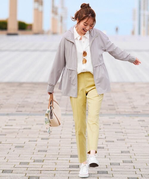 パンツ エアリーストレッチ テーパードパンツ レディースの画像