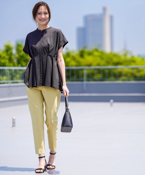 パンツ エアリーストレッチ テーパードパンツ レディースの画像