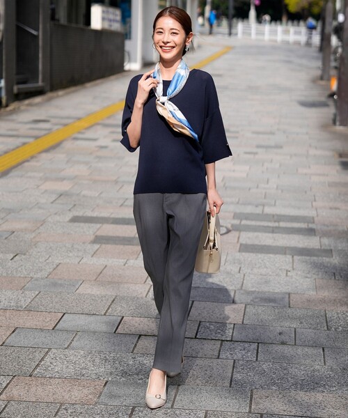 パンツ エアリーストレッチ テーパードパンツ レディースの画像