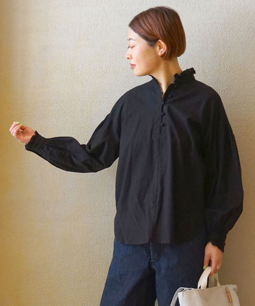 「JOURNAL STANDARD LUXE」 長袖ブラウス FREE ブラック レディースの画像