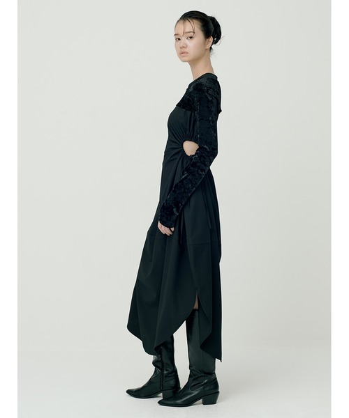 「SORIN」 ノースリーブワンピース 38 グレー レディース_画像4