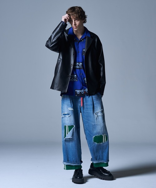 「glamb」 長袖シャツ L レッド メンズの画像