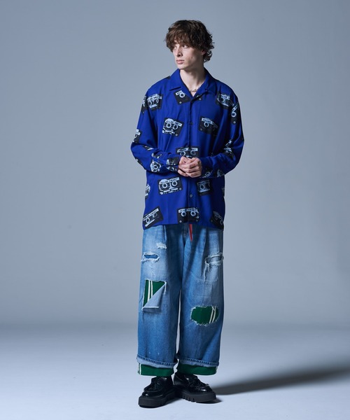 「glamb」 長袖シャツ L レッド メンズの画像