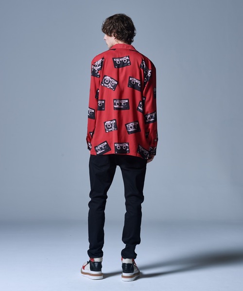 「glamb」 長袖シャツ L レッド メンズの画像