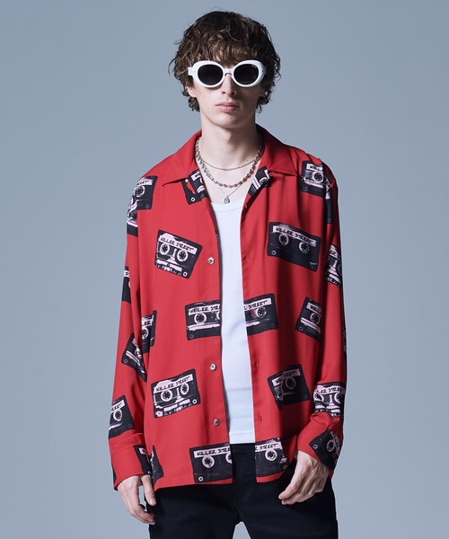 「glamb」 長袖シャツ L レッド メンズの画像