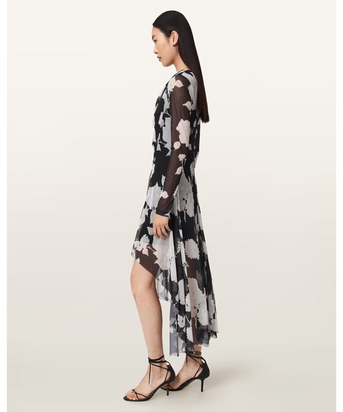 ALLSAINTS（オールセインツ） ワンピース LORIA DRAPED MESH MIDI