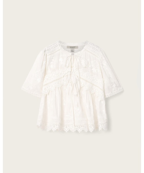 LILLITH EMBROIDERED SHORT SLEEVE TOP | LILLITH エンベリッシュド 半袖 トップ レディースの画像
