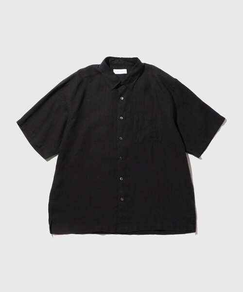 シャツ フレンチリネン レギュラーカラー ショートスリーブ シャツ / ロングシーズン着用可能 メンズの画像