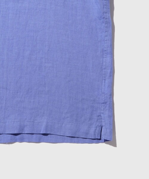 シャツ フレンチリネン レギュラーカラー ショートスリーブ シャツ / ロングシーズン着用可能 メンズの画像