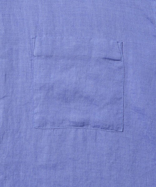 シャツ フレンチリネン レギュラーカラー ショートスリーブ シャツ / ロングシーズン着用可能 メンズの画像