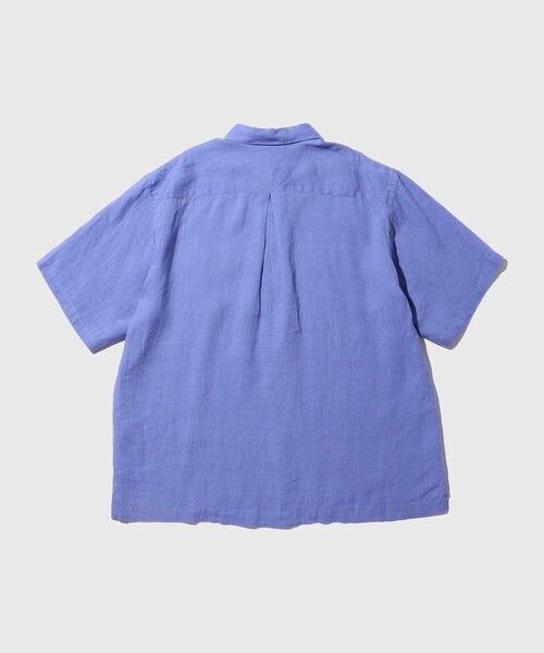 シャツ フレンチリネン レギュラーカラー ショートスリーブ シャツ / ロングシーズン着用可能 メンズの画像