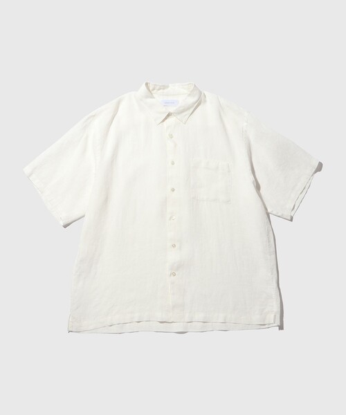 シャツ フレンチリネン レギュラーカラー ショートスリーブ シャツ / ロングシーズン着用可能 メンズの画像