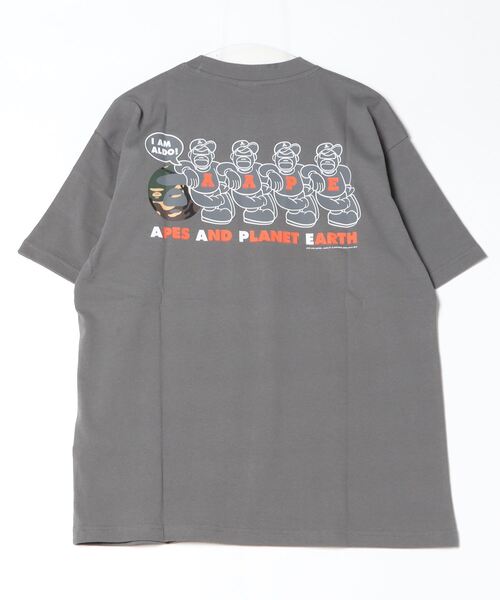 「AAPE BY A BATHING APE」 半袖Tシャツ LARGE グレー系その他2 メンズ_画像3