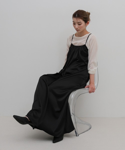 select MOCA（セレクトモカ） ワンピース マットサテンギャザーキャミ