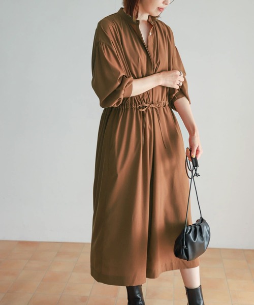 「URBAN RESEARCH DOORS」 長袖ワンピース MEDIUM ブラウン レディース_画像4