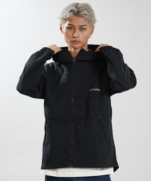 Holiday 撥水加工 ブラックプルオーバージャケット Columbia（コロンビア） マウンテンパーカー ウインドブレーカー 撥水