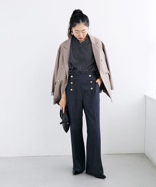 「le.coeur blanc」 パンツ 36 ネイビー レディース_画像4