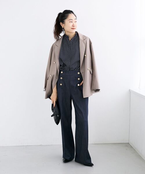 「le.coeur blanc」 パンツ 36 ネイビー レディース_画像5