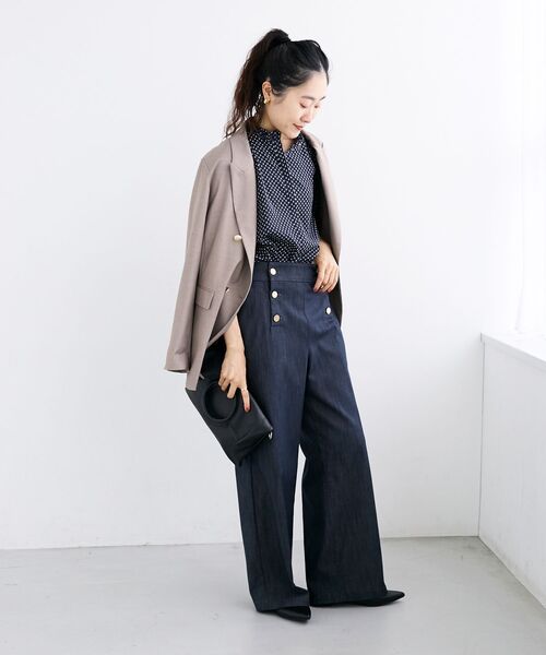 「le.coeur blanc」 パンツ 36 ネイビー レディース_画像6