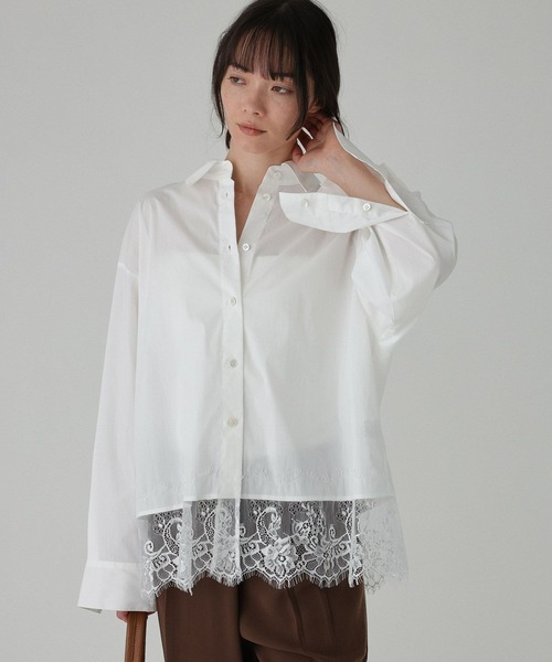 **e__e**様★おまとめ2点 バビロン シャツブラウス BABYLONE（バビロン） ブラウス シャツ レースドッキングシャツ