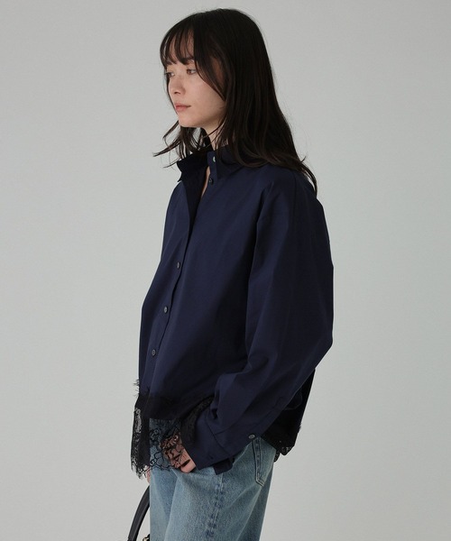 BABYLONE（バビロン） ブラウス シャツ レースドッキングシャツ