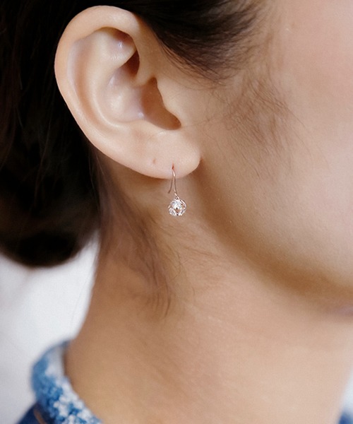 BLOOM（ブルーム） ピアス K10 ピンクゴールド キュービックジルコニア