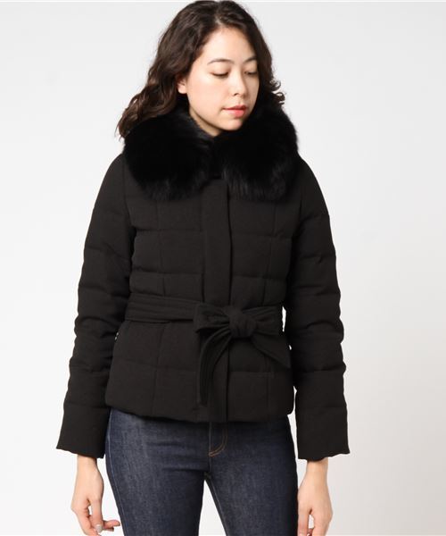 ダウン ダウンジャケット フォックスファーショートダウンコート Viaggio ポリエステル100％