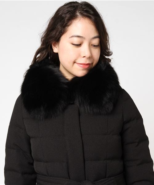 ダウン ダウンジャケット フォックスファーショートダウンコート Viaggio ポリエステル100％