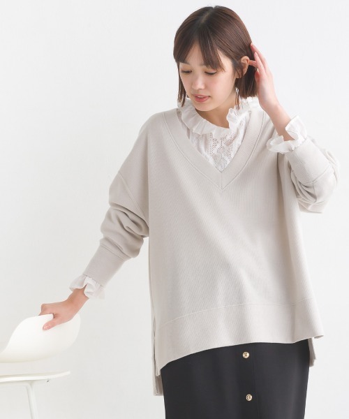 新品❤️VALENTINO ROMA アンゴラ　ノースリーブニット　パール　高級 セール】 【日本製／洗える】ミラノリブ 肩ボタンプルオーバー
