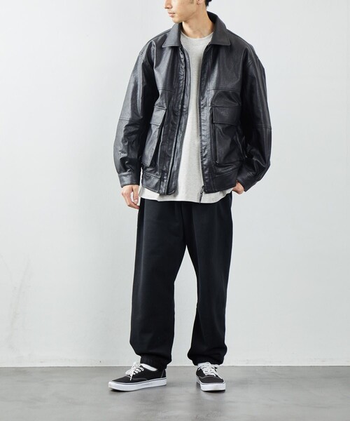 レザーは ジャケット Paypayモール店 通販 Paypayモール ブルゾン フェイクレザーブルゾン シンセティックレザー ビック