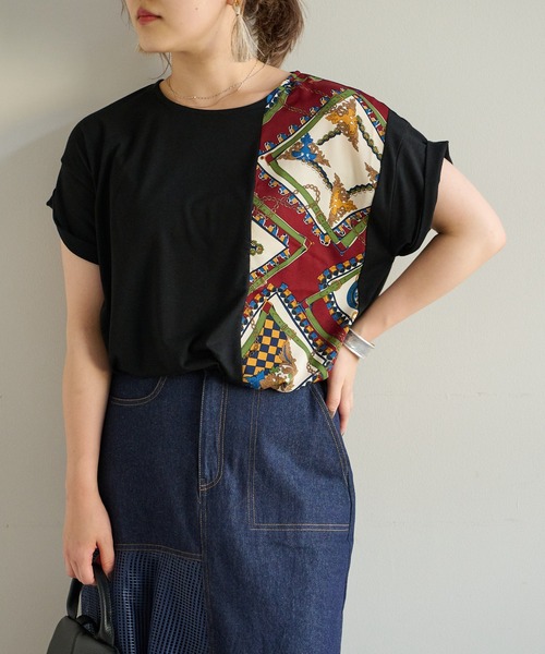 Tシャツ Tシャツ スカーフ柄切替tシャツ Zozotown Paypayモール店 通販 Paypayモール