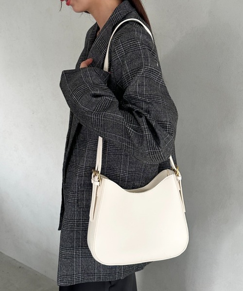 lether shoulder bag レザーショルダーバッグ　ours ショルダーバッグ バッグ leather big belt shoulder bag／PU太