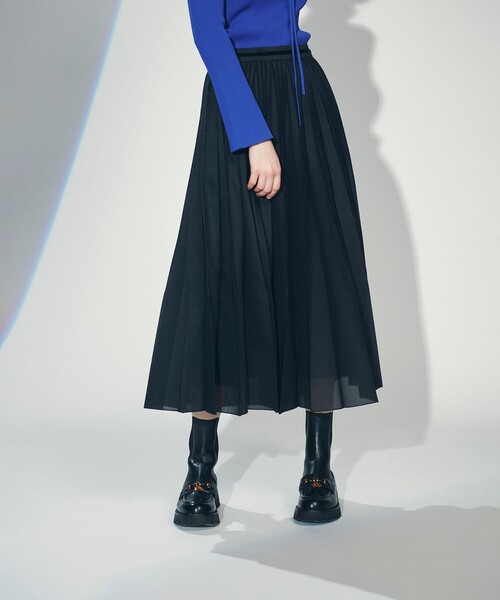 GRACE CONTINENTAL スカート オーガンジープリーツスカート