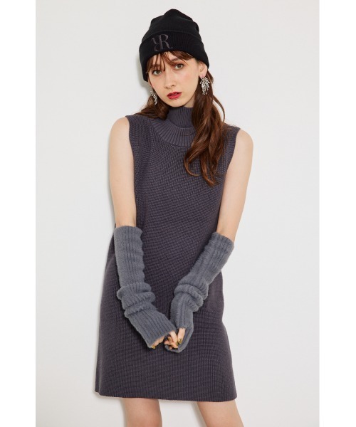 リエンダ　レイヤードネックミニニットワンピース rienda ワンピース レイヤードネックミニニットワンピース