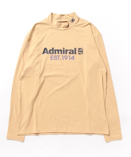 Admiral golf ハーフUJプリント　モックネックシャツ Admiral Golf tシャツ ハーフUJ LT モックネックシャツ メンズ