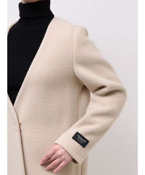 ラグナムーン 22AW ペコラムロングコート ノーカラーコート　ピンク LAGUNAMOON（ラグナムーン）の「ペコラムロングコート（ノー