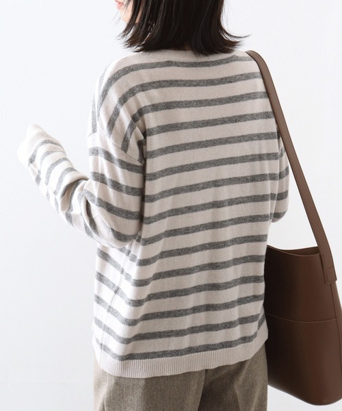 ニット セーター EGLANTINE カシミヤブレンドボーダープルオーバー レディース EGLANTINE ニット セーター カシミヤブレンドボーダープル