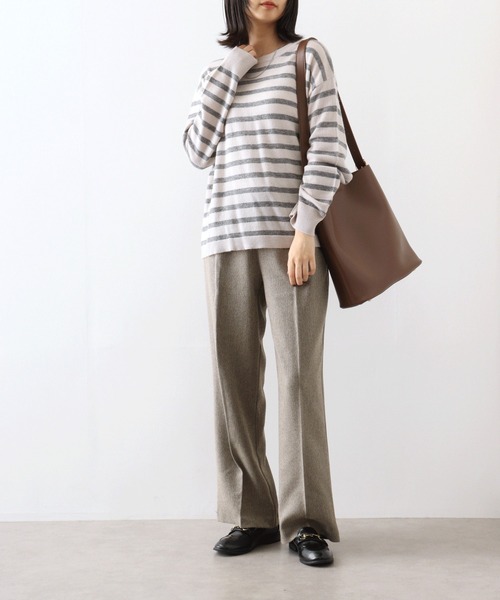 ニット セーター EGLANTINE カシミヤブレンドボーダープルオーバー レディース EGLANTINE ニット セーター カシミヤブレンドボーダープル