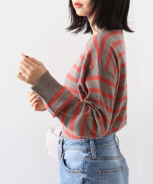 EGLANTINE ニット セーター カシミヤブレンドボーダープル