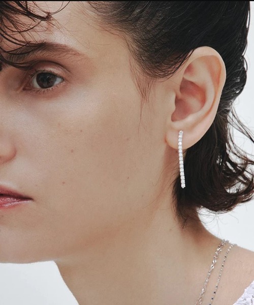 【関税なし】HOBBS ホッブス aria ピアス Orinda オランダ クリスタルドロップピアス - Silver | CHARLES