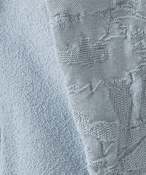 5351 POUR LES HOMMES セーター ニット フラワージャガード 7分袖 V