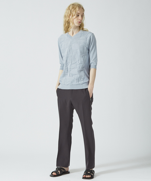 5351 POUR LES HOMMES セーター ニット フラワージャガード 7分袖 V