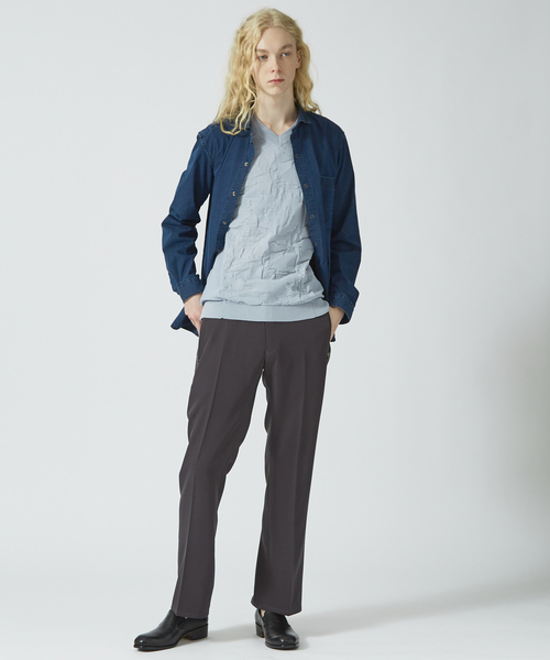 5351 POUR LES HOMMES セーター ニット フラワージャガード 7分袖 V