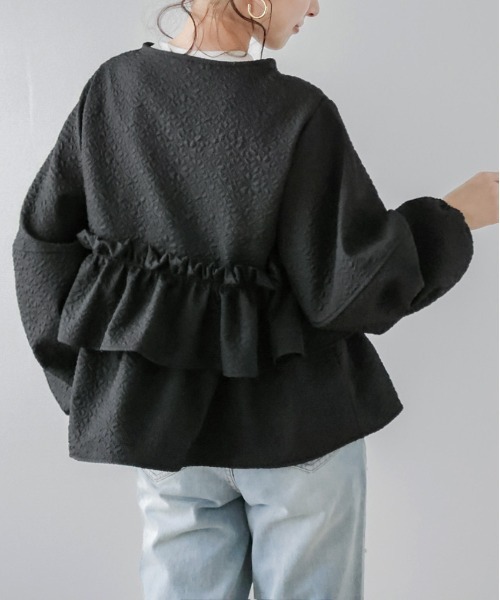 ジャガードブルゾン ふりふ ブルゾン アウター ジャガードフリルブルゾン レディース : ZOZOTOWN