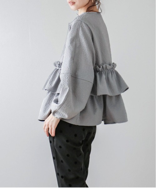 ジャガードブルゾン ふりふ ブルゾン アウター ジャガードフリルブルゾン レディース : ZOZOTOWN