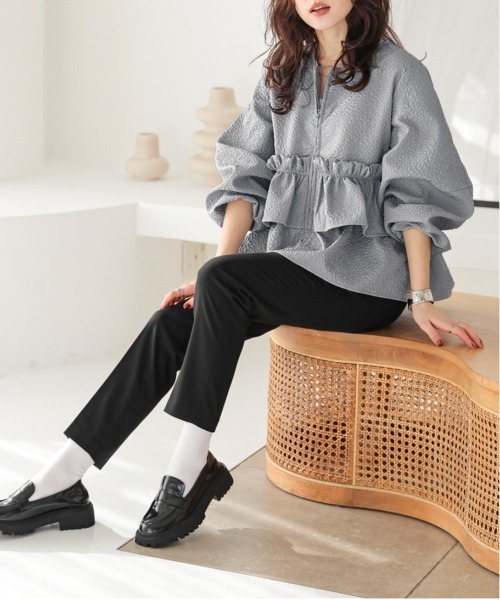 ブルゾン アウター ジャガードフリルブルゾン レディース : ZOZOTOWN